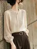 Nova Moda Outono High-End Emagrecedora Camisa de Manga Longa Novo Temperamento Mature Francês Design Único Top