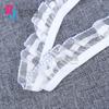Encaje Elástico de Hongo de Manchas de Colores 2.5cm Tul de Nieve Hoja de Loto Accesorios para Faldas de Muñeca Accesorios de Banda Elástica