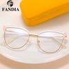 91226 nuevo transfronterizo gafas anti-luz azul miopía para mujer se puede equipar con montura metálica redonda de ojo de marea coreana para hombre
