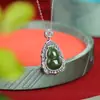 Yuebao Joias Jade Natural Hetian Prata Pura S990 Jaspes Vermelho do Sul Cabaça Padrão Auspicioso Outono e Inverno Suéter Pingente de Luxo Leve