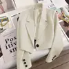 Blazer curto para mulheres petites, novidade primavera/outono 2026 na cor verde jade, blazer versátil para estudantes e mulheres na moda