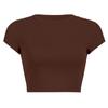Camiseta Básica Corta de Color Sólido para Mujer Europea y Americana, Expuesta del Ombligo, Manga Corta, Cuello Redondo, Manga Corta, Camiseta Superior Dopamine Sisters