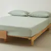 Conjunto de Lençol de Cama de Algodão Puro de Fibra Longa de Alta Qualidade com Elástico, Cobertor de Cama Escovado 100% Algodão, Lençol de Cama Tatami, Novo Modelo 2026, Conjunto de Três Peças