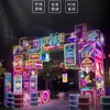 Placa de Letreiro de Luz Neon, Cenário de Feira Noturna, Decoração com Fita de Luz LED, Montagem de Ponto Popular para Fotos