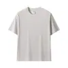 Primavera y verano Nuevo 230g hombro algodón puro color liso manga corta camiseta hombres y mujeres moda cuello redondo base lisa camiseta venta al por mayor
