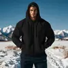 Moletom cardigã com zíper e corte solto masculino, cor sólida, versátil, adequado para fitness e esportes diários, top esportivo de outono