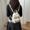 Linda bolsa cubo de dibujos animados estilo coreano ins para mujer, nuevo modelo 2025, bolso de hombro para estudiantes, adecuado para la escuela y el trabajo
