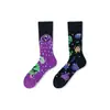 Calcetines de Moda Originales Asimétricos Estilo AB para Mujer Calcetines de Algodón de Verano Zhejiang Arte de Dibujos Animados Personalizado Calcetines de Algodón de Tubo Medio para Hombres y Mujeres