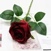 Flor de Rosa de una Sola Rama Transfronteriza Más Vendida Tela de Seda Simulada Rosa Decoración para el Hogar Sala de Estar Flor Artificial Manta de Boda Rosa