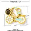 Aceite Dopamina Francés Gota de Palma Bicicleta DIY Colgante de Acero de Titanio Collar para Mujer Ducha Accesorios de Joyería de Acero Inoxidable