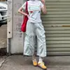 Shorts Cargo de Mezclilla Lavada con Múltiples Bolsillos, Estilo Americano, Ajuste Holgado de Nicho, Shorts Casuales de Pierna Ancha Adelgazantes para Hombres y Mujeres
