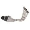 Aplicável à modificação do tubo de escape da motocicleta Qianjiang race 800 race 600RS para contrapressão para seção frontal de três vias calibre original