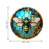 Pegatina de vidriera de flor de planta de abeja redonda de 1/2 pieza, pegatina de ventana sin pegamento, 11 pulgadas, visión de doble cara