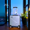 Maleta de Mano de 18 pulgadas para Hombres y Mujeres, Estilo Horizontal, Se Puede Llevar en el Avión, No Necesita Equipaje Documentado, Pequeña, Ligera, con Asa Extensible y Candado de Combinación, Forma Cuadrada, 20
