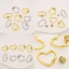 Cierre de Tornillo Geométrico de Cobre Chapado en Oro de 18 Quilates Microincrustado con Diamante Collar Cierre Conector de Cadena DIY Cierre de Extremo para Joyería