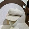 Boina de Cor Pura Outono e Inverno Feminina Estilo K Versátil que Valoriza o Rosto Chapéu Octogonal Pequeno Chapéu de Jovem Jornaleiro Retrô Literário Chapéu de Pintor Estilo Japonês