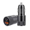 Cargador de coche de doble puerto PD carga súper rápida usb con cable Typec coche 3.1A generación de alta potencia