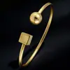 Pulsera Cuadrada de Bola de Acero Inoxidable Estilo Nuevo Europeo y Americano Tendencia de Moda Simple de Lujo Ligero para Mujer Pulsera de Acero de Titanio