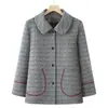 Ropa para Mujer de Mediana Edad y Abuelas Mayores Chaqueta Estilo Nuevo Primavera y Otoño Ropa para Personas Mayores de los 60s 70s Talla Grande Top con Solapa de Longitud Media