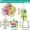 Juguete para Pájaros Loro Amazon Transfronterizo 5 piezas Papel de Color Seda Columpio Ratán Cadena para Morder Accesorios para Jaula de Pájaros