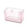 Caja de almacenamiento de pared con pasta transparente sin perforaciones, estante de almacenamiento para baño, caja de almacenamiento de mascarillas sin costuras y sin clavos