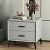 Mesita de noche de pizarra, Madera maciza, Simple y moderna, Gabinete de almacenamiento para mesita de noche de dormitorio, Completamente ensamblado para el envío, Almacenamiento de comercio exterior transfronterizo