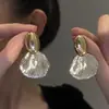 Diseño de Carcasa Metálica, Pendientes de Lujo de Gama Alta, Estilo Fresco y Minimalista, Accesorios para Orejas con Bloques de Color, Nuevos Pendientes Populares 2025