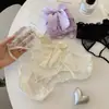 Caiu na rede do amor~Calcinhas de Renda Sexy Estilo Japonês para Mulheres Quentes com Laço Grande Tanga Cruzada Aberta no Bumbum Meninas