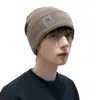 Gorro para hombres y mujeres, gorro de lana tejido cálido de invierno, nuevo gorro de algodón moderno y de moda, gorro de ciclismo para hombre con forro polar
