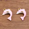 4 Colores 15X20mm Acero Inoxidable Dorado Goteo de Aceite Animales 3D Realistas Colgante Delfín Encanto DIY Accesorios para Joyería