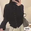 Cardigan Suéter de Tricô de Inverno Feminino com Renda Vazada, Gola Alta, Fechamento Único, Casaco com Pelo Macio de Guaxinim
