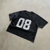 Verano Calle Americana No. 19 Jersey Cuello en V Estampado Digital para Hombre y Mujer Suelto Casual Deportivo Camiseta de Manga Corta Top