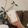 Taza Cerámica Irregular Floral Retro Francesa Taza de Pie Taza de Café Taza de Desayuno Jarrón de Madera con Base Portaflores