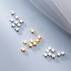 Pulsera de plata de ley S925 chapada con estrella de cinco puntas con agujero pasante entre cuentas, cuentas sueltas, accesorios para joyería DIY, venta al por mayor S0887