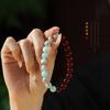 Novo estilo chinês 8MM Pedra Shoushan Areia Dourada Roxa Pulseira Anel Único Espiga Torcido à Mão Retro Pulseira de Cinábrio Joias Atacado