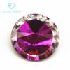 Taladro redondo taladro satélite Rojo Rosa cristal de cristal K9 piedra desnuda sintética fondo redondo puntiagudo fondo chapado en oro