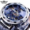 Reloj T-winner para hombre, moda informal, popular, con diamantes de imitación, reloj mecánico manual hueco, reloj para hombre
