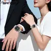 Sanda Reloj de Moda Retro Calendario de Negocios Reloj de Cuarzo para Pareja Cuadrado Simple Clásico Alta Calidad Reloj para Hombres y Mujeres