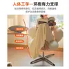 Taburete de tocador estilo crema, Silla de maquillaje giratoria, Silla de dormitorio de alta gama de lana de cordero para niñas, Silla de espino confitado, Silla de manicura