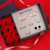 2025 Nuevos Pendientes de Semana Caja de Regalo Traje Nicho Simple Moda Joker Día de San Valentín Regalo de Cumpleaños