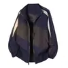 Jaqueta Masculina Nova para Primavera e Outono, Marca Tendência Estilo Americano Jaqueta Esportiva Jovem, Casaco Casual Listrado com Gola Alta