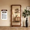 Espelho de chão inteiro estilo vintage, espelho de parede para maquiagem para uso doméstico, adequado para quartos de meninas, espelho de vidro para provador novo estilo 2026.