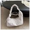 Bolso de Tela Oxford con Diseño de Nicho para Mujer, Nuevo Modelo Primavera y Verano 2024, con Correa de Hombro Plisada, Forma de Flor, para Hombro y Axila