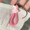 Cordão Curto para Celular com Design Criativo de Desenho Animado Fofo, Chaveiro de Pen Drive USB, Alça Anti-Perda para Celular, Alça de Anel para Dedo