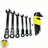 Jogo de Chaves Combinadas Manuais 72 Dentes Cr-V Catraca Ajustável Aço Carbono #45 Soquete Sextavado Ferramentas para Reparo Automotivo