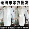 Ropa de luto desechable, Bata larga desechable, Bata blanca, Atuendo blanco de luto, Ropa unisex para funerales, Ropa blanca para funerales
