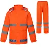 Conjunto de Calça e Capa de Chuva Refletiva Dividido Segurança de Tráfego Saneamento Fluorescente Dever Resgate Roupas de Segurança para Ciclismo conjunto