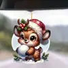 Colgante Plano de Acrílico con Gatito de Navidad y Bola de Colores para Fiesta Navideña y Coche