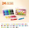 Crayons rotativos solúveis em água para crianças e estudantes, seguros, laváveis e fáceis de limpar, evitando mãos sujas