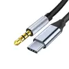 Cable Adaptador de Audio Tipo C a 3.5mm para Venta al por Mayor Aux Trenzado Macho-Macho Auriculares Teléfono Móvil Streaming en Vivo Audio Audio de Coche